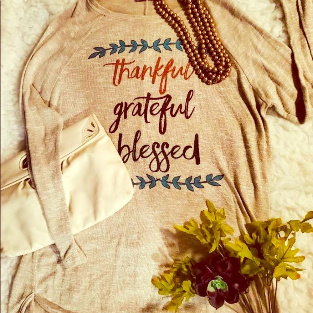 Emma and Grace Thankful Long Sleeve Knit Tee! ❤️